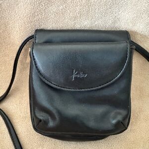 Black Faux Leather Crossbody Bag